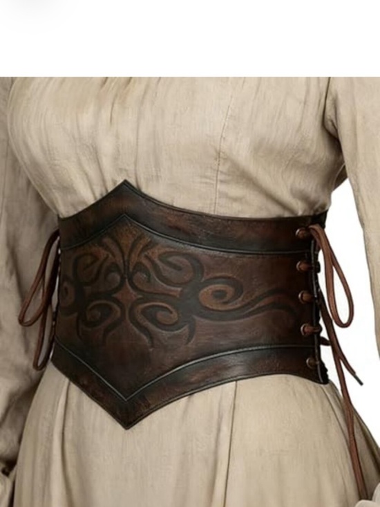 Accessories - Faux Leather Viking Corset Belt Medieval Cinch Renaissance Halloween Cosplay